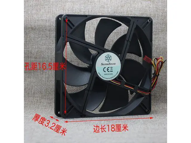 Alt view image 4 of 5 - SILVERSRONE RL4Z S1803212L-3M 12V 0.15A 18CM 180mm x 32mm three-wire cooling fan