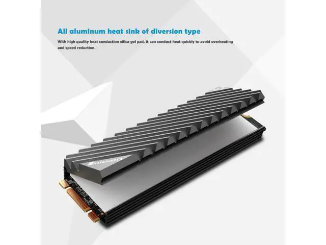 Alt view image 2 of 5 - M.2 SSD NVMe Heat Sink heatsink M2 2280 SSD Hard Disk Aluminum Heat Sink with Thermal Pad for ssd m2 Desktop PC thermal gasket
