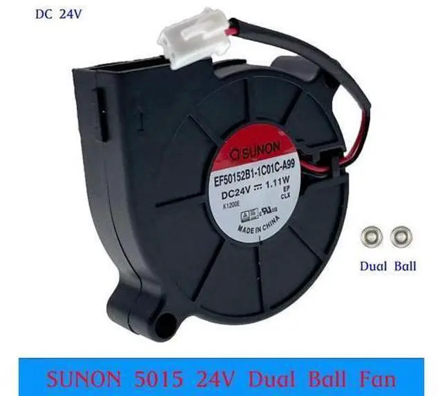 Main image of Original Sunon 3D Printer Blower Fan 5015 DC 24V 1.11W Dual Ball Bearing Fan Centrifugal Cooling Turbo Fan 50X50X15mm 5015S
