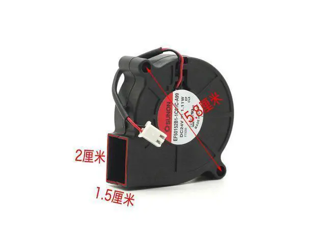 Alt view image 5 of 6 - Original Sunon 3D Printer Blower Fan 5015 DC 24V 1.11W Dual Ball Bearing Fan Centrifugal Cooling Turbo Fan 50X50X15mm 5015S