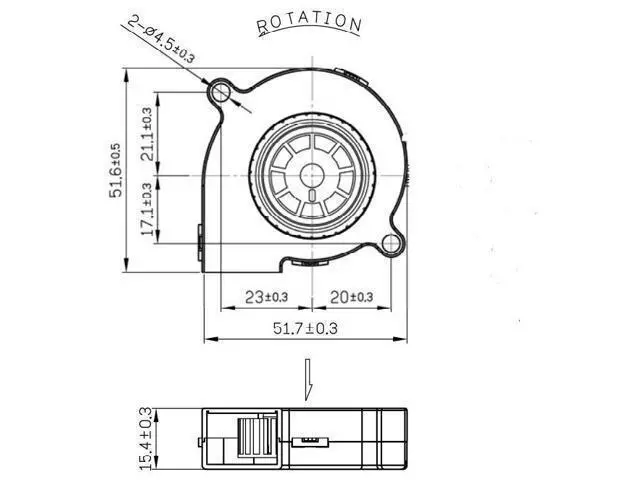 Alt view image 6 of 6 - Original Sunon 3D Printer Blower Fan 5015 DC 24V 1.11W Dual Ball Bearing Fan Centrifugal Cooling Turbo Fan 50X50X15mm 5015S