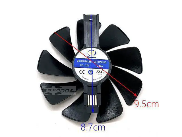 Alt view image 3 of 5 - For Sapphire RX580 RX588 570 480 470 Graphics cooler 95mm CF1015H12D DC12V Platinum/Super Platinum/Overseas Version cooling fan (1 Pair)