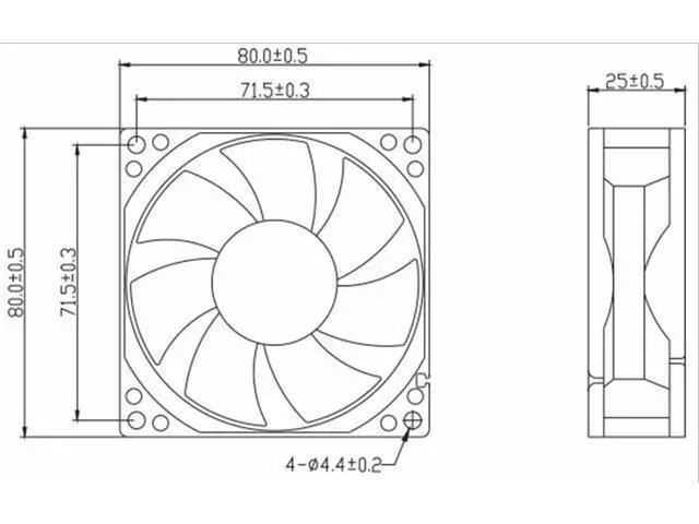 Alt view image 4 of 4 - D08T-24TS4 09 24v 0.26A 8cm Nidec 8025 high air volume inverter chassis fan
