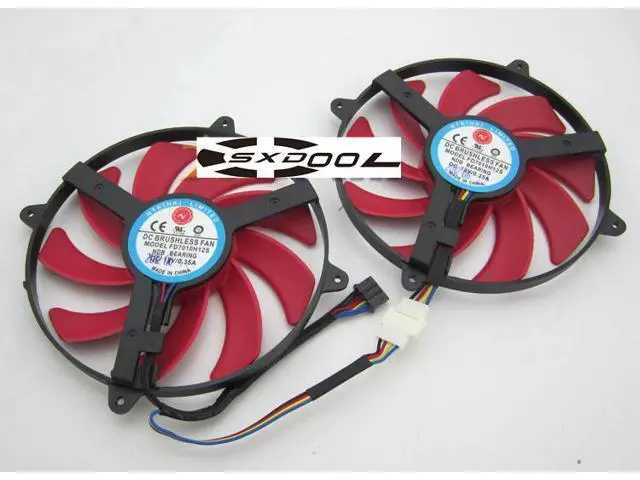 Alt view image 3 of 6 - 1 Pair ffor NTK FD7010H12S ultra-thin graphics card fan mounting Diameter 85mm 4-wire PWM fan