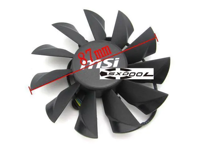 Alt view image 2 of 3 - 87mm cooler For MSI N560 570 580GTX HD6870 R7770 Power Edition N550GTX-Ti Cyclone II 1GD5/OC, N550GTX-Ti-Blizzard 1G graphics card cooling fan PLA09215B12H DC12V 0.55A