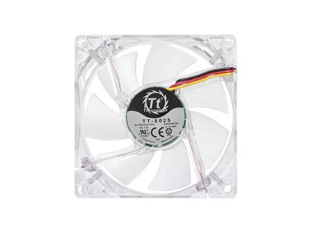 Alt view image 3 of 7 - Tt desktop computer host CPU cooling fan Pure 8cm white light fan mute air volume mute energy saving TT-8025 A8025M12S DC12V 0.14A