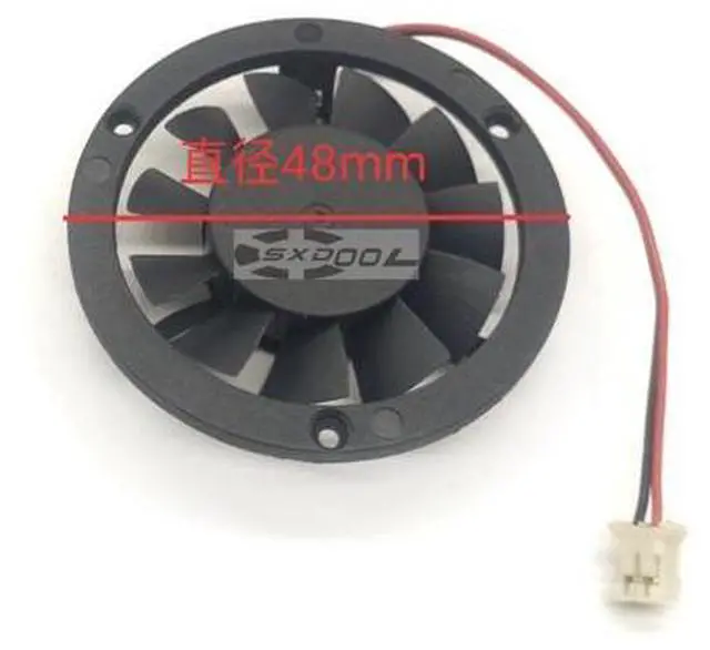 Alt view image 2 of 4 - New silent POS machine motherboard cooling fan 12V equilateral hole pitch 38mm, diameter 48mm 2-wire round cooler