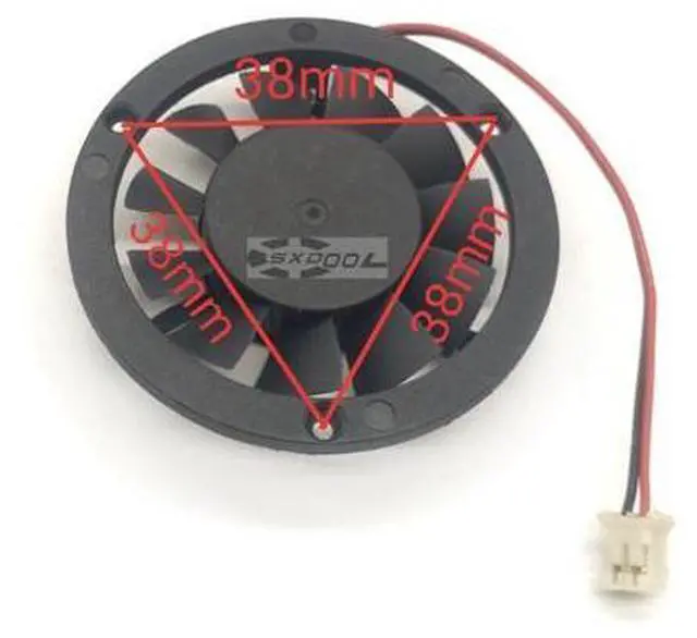 Alt view image 3 of 4 - New silent POS machine motherboard cooling fan 12V equilateral hole pitch 38mm, diameter 48mm 2-wire round cooler