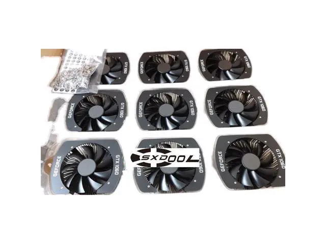 Alt view image 2 of 6 - For NVIDIA GTX1060 graphics card cooler 123*97*34mm, hole pitch 58mm, dual ball 4-pin PWM graphics card cooling fan PLA09215B12H