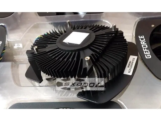 Alt view image 3 of 6 - For NVIDIA GTX1060 graphics card cooler 123*97*34mm, hole pitch 58mm, dual ball 4-pin PWM graphics card cooling fan PLA09215B12H