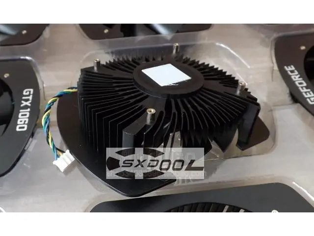 Alt view image 5 of 6 - For NVIDIA GTX1060 graphics card cooler 123*97*34mm, hole pitch 58mm, dual ball 4-pin PWM graphics card cooling fan PLA09215B12H