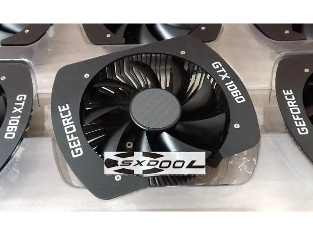 Alt view image 6 of 6 - For NVIDIA GTX1060 graphics card cooler 123*97*34mm, hole pitch 58mm, dual ball 4-pin PWM graphics card cooling fan PLA09215B12H