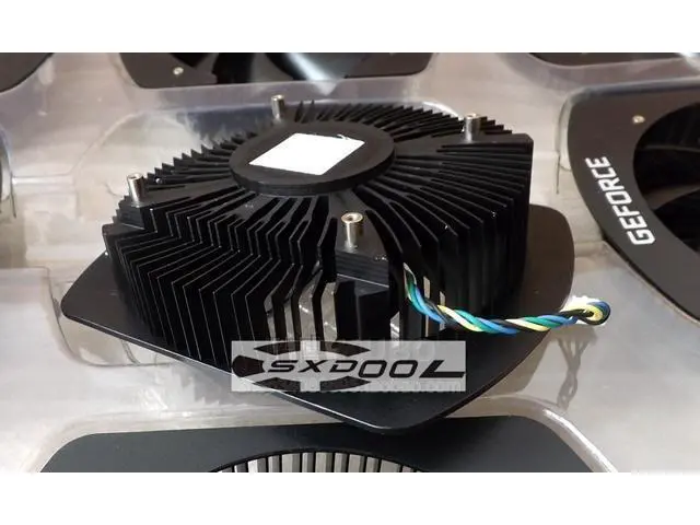 Alt view image 4 of 6 - For NVIDIA GTX1060 graphics card cooler 123*97*34mm, hole pitch 58mm, dual ball 4-pin PWM graphics card cooling fan PLA09215B12H