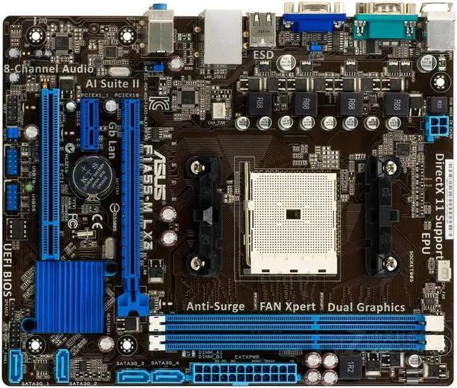 Main image of ASUS F1A55-M LX3 Socket FM1 DDR3 32GB Micro ATX Motherboard