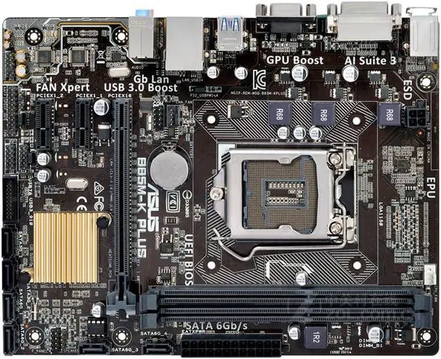 Main image of ASUS B85M-K PLUS LGA 1150 DDR3 16GB Micro ATX Motherboard