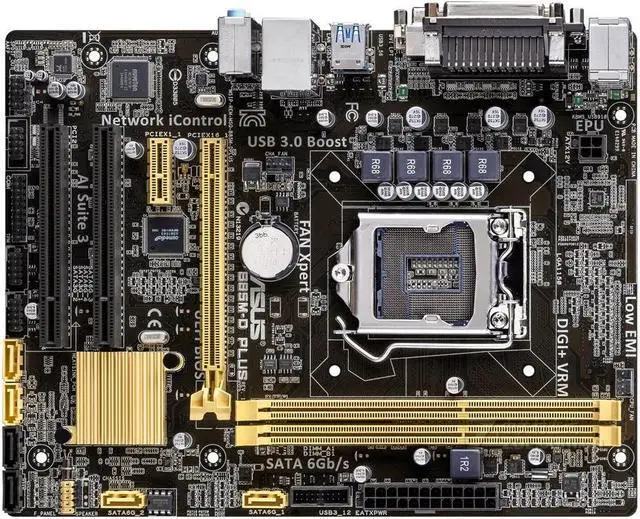 Main image of ASUS B85M-D PLUS LGA 1150 DDR3 16GB Micro ATX Motherboard