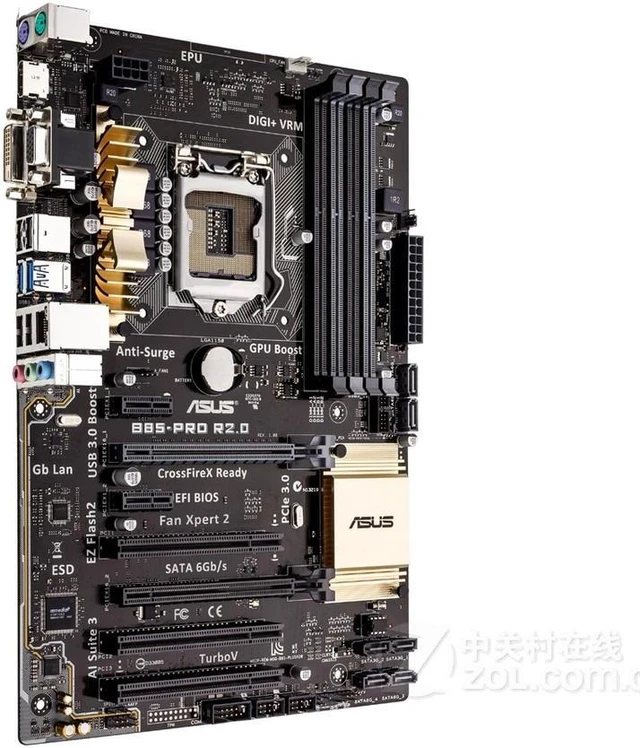 Alt view image 3 of 4 - ASUS B85-PRO R2.0 LGA 1150 Intel B85 DDR3 32GB ATX Motherboard