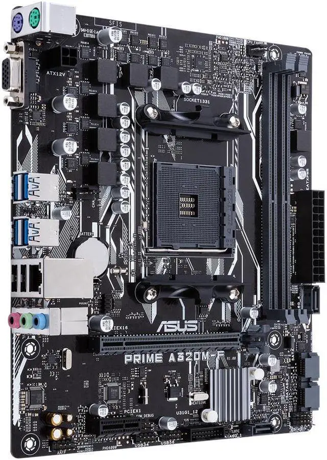 Alt view image 2 of 4 - ASUS PRIME A320M-F Socket AM4 DDR4 32GB Micro ATX Motherboard