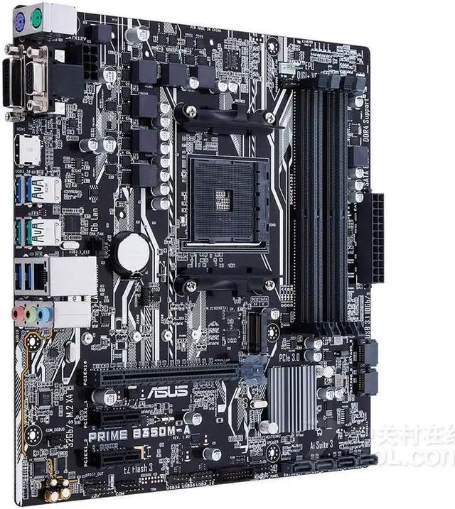Alt view image 3 of 4 - ASUS PRIME B350M-A Socket AM4 DDR4 64GB Micro ATX Motherboard