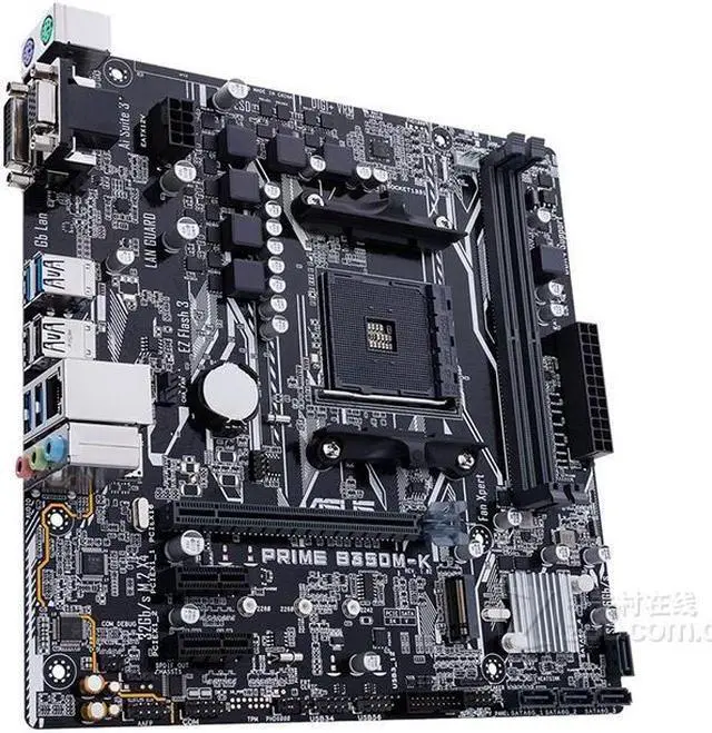 Alt view image 2 of 4 - ASUS PRIME B350M-K Socket AM4 DDR4 32GB Micro ATX Motherboard