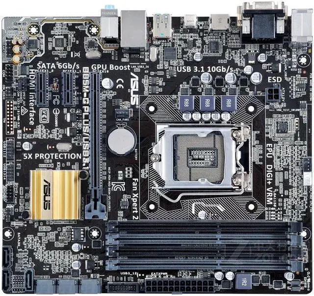 Main image of ASUS B85M-G PLUS/USB3.1 LGA 1150 DDR3 32GB Micro ATX Motherboard