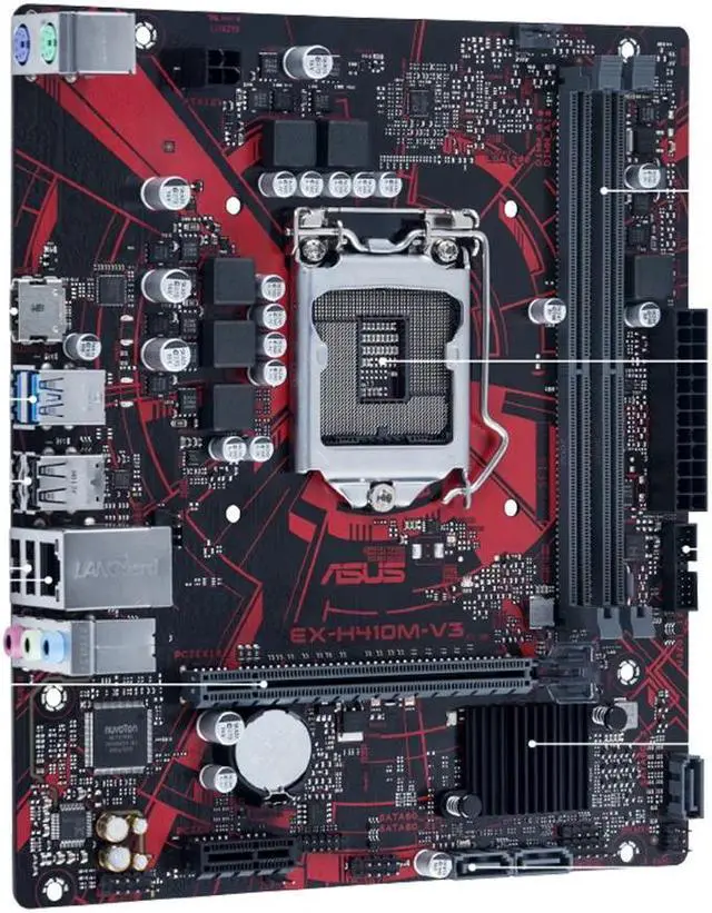 Alt view image 3 of 3 - ASUS EX-H410M-V3 LGA 1200 DDR4 64GB Micro ATX Motherboard