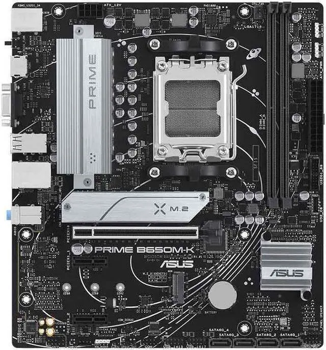 Main image of ASUS PRIME B650M-K Socket AM5 DDR5 128GB Micro ATX Motherboard