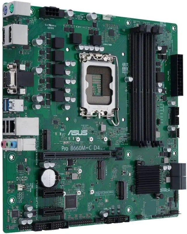 Alt view image 2 of 4 - ASUS Pro B660M-C D4-CSM LGA 1700 DDR4 128GB Micro ATX Motherboard