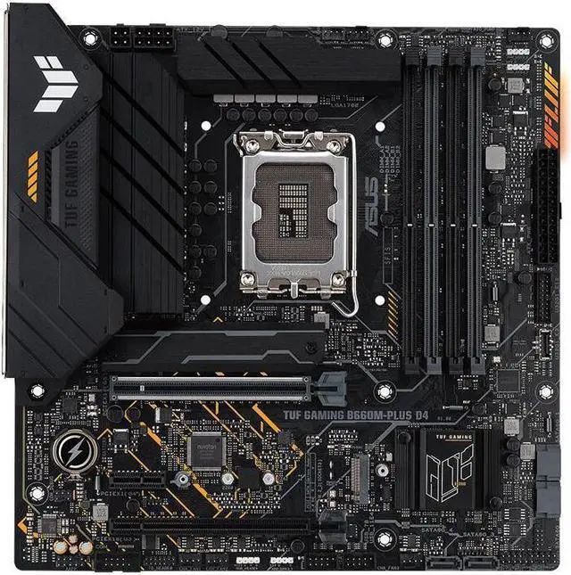 Main image of ASUS TUF GAMING B660M-PLUS D4 LGA 1700 DDR4 128GB Micro ATX Motherboard
