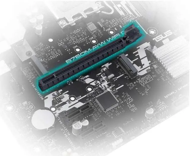 Alt view image 3 of 3 - ASUS B760M-AYW WIFI D4 LGA 1700 DDR4 64GB Micro ATX Motherboard