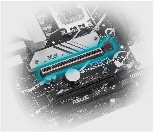 Alt view image 2 of 3 - ASUS PRIME B760M-A WIFI D4 LGA 1700 DDR4 128GB Micro ATX Motherboard