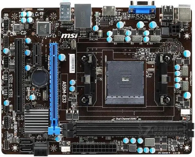 Main image of MSI A55M-E33 AMD A55 Socket FM2/FM2+ DDR3 32GB Micro ATX Motherboard