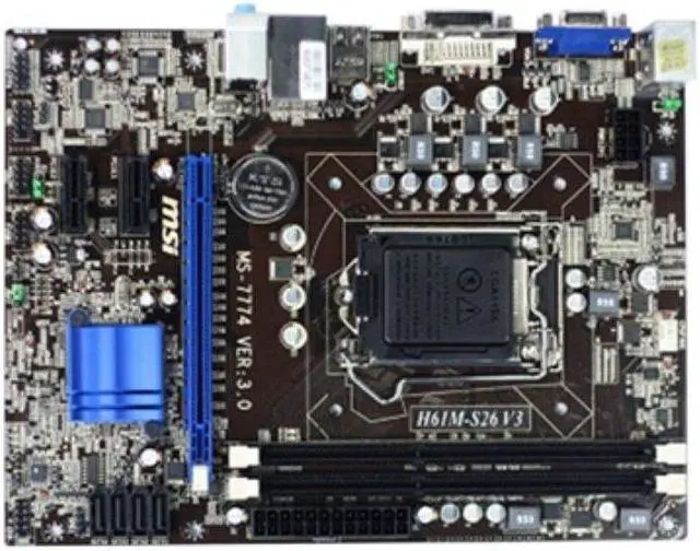 Main image of MSI H61M-S26 V6 Intel H61 LGA 1155 DDR3 16GB Micro ATX Motherboard