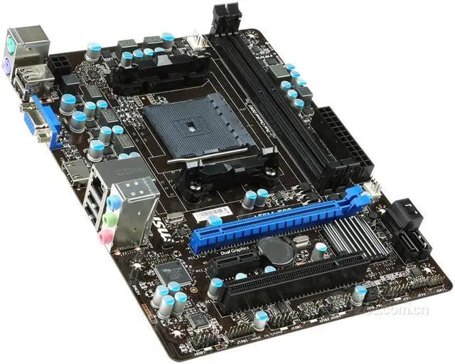 Alt view image 2 of 4 - MSI A55M-E33 AMD A55 Socket FM2/FM2+ DDR3 32GB Micro ATX Motherboard