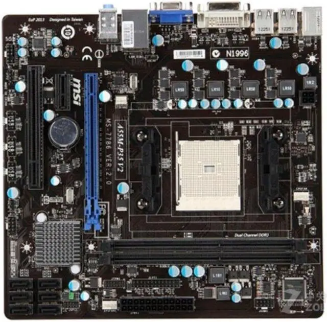 Main image of MSI A55M-P35 V2 AMD A55 Socket FM1 DDR3 16GB Micro ATX Motherboard