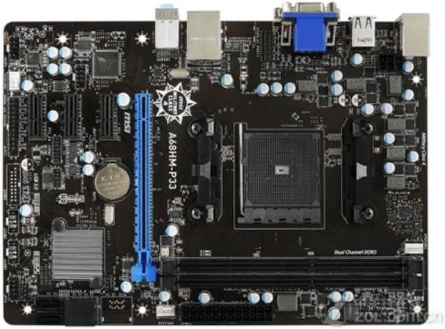 Main image of MSI A68HM-P33 AMD A68H Socket FM1 DDR3 32GB Micro ATX Motherboard