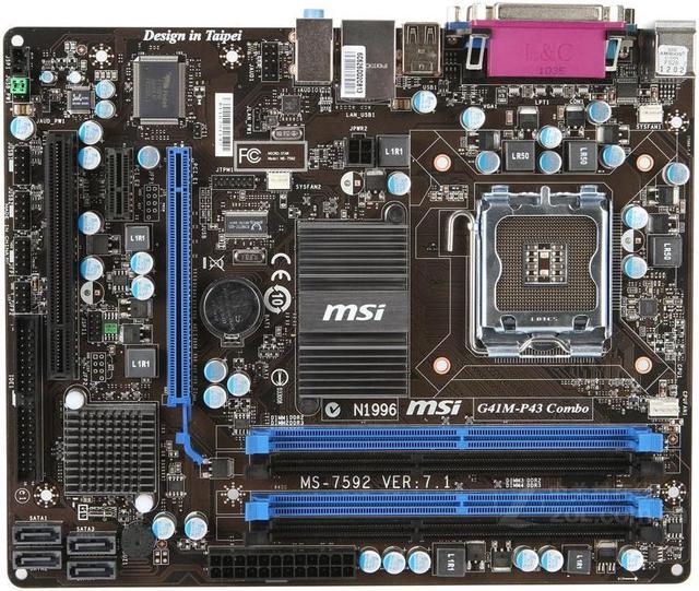 Main image of MSI G41M-P43 Combo Intel G41 LGA 775 DDR3 8GB Micro ATX Motherboard