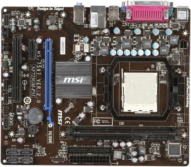 Main image of MSI NF725GM-P31 nVIDIA nForce 7025-630a Socket AM3 DDR3 16GB Micro ATX Motherboard