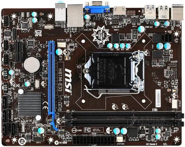 Main image of MSI H81M-E33 Intel H81 LGA 1150 DDR3 16GB Micro ATX Motherboard