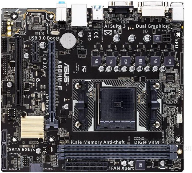 Main image of ASUS A68HM-F Socket FM2+ AMD A68H DDR3 32GB Micro ATX Motherboard