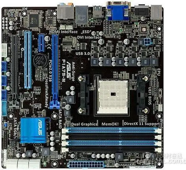 Main image of ASUS F1A75-M Socket FM1 DDR3 64GB Micro ATX Motherboard
