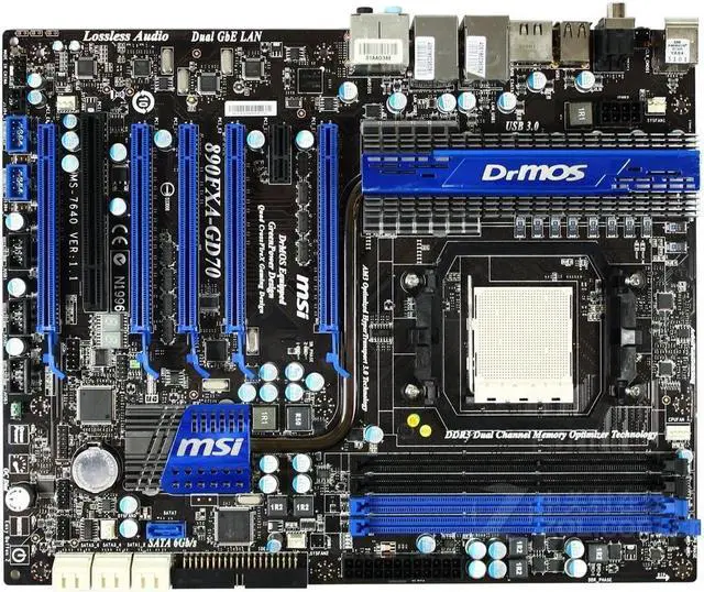 Main image of MSI 890FXA-GD70 AMD 890FX Socket AM3 DDR3 32GB ATX Motherboard
