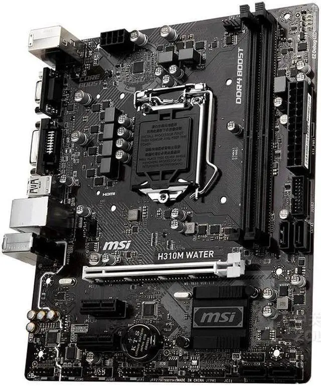 Alt view image 3 of 4 - MSI H310M WATER Intel H310 LGA 1151 DDR4 32GB Micro ATX Motherboard