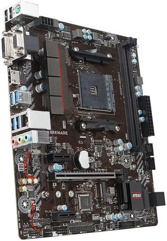 Alt view image 3 of 4 - MSI A320M GRENADE AMD A320 Socket AM4 DDR4 32GB Micro ATX Motherboard