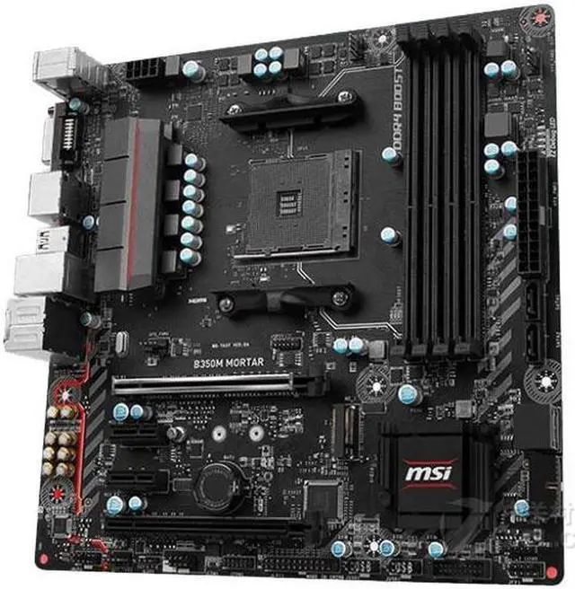 Alt view image 2 of 4 - MSI B350M MORTAR AMD B350 Socket AM4 DDR4 64GB Micro ATX Motherboard
