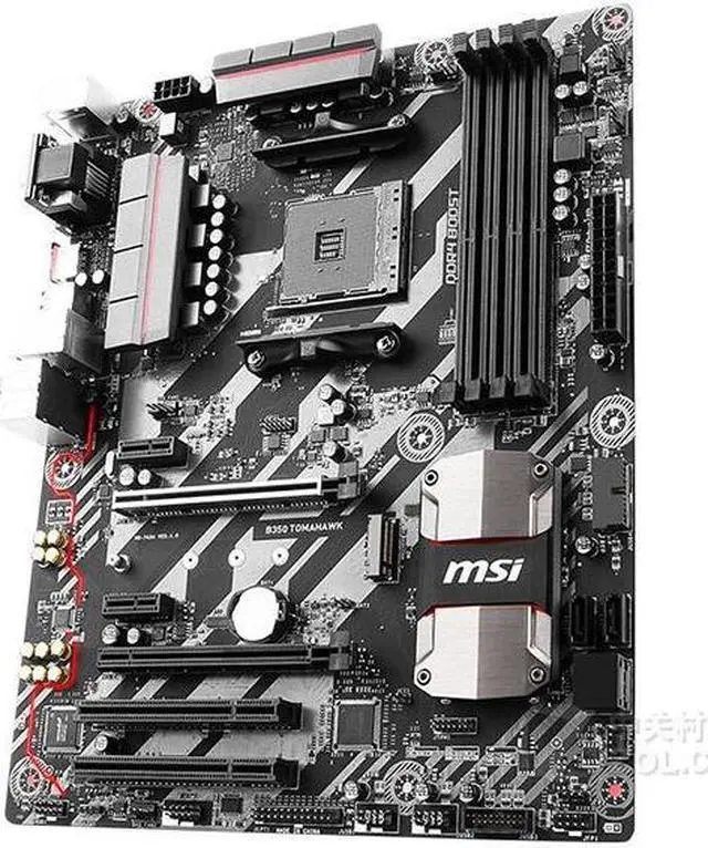 Alt view image 2 of 4 - MSI B350 TOMAHAWK AMD B350 Socket AM4 DDR4 64GB ATX Motherboard