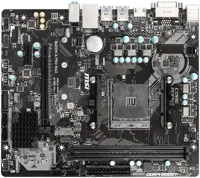 Alt view image 7 of 10 - MSI B450M-A PRO MAX Motherboard B450 Motherboard AM4 Support AMD Ryzen 5 5600g 5600x Cpus DDR4 32G M.2 PCIe 3.0 USB3.2 Micro ATX