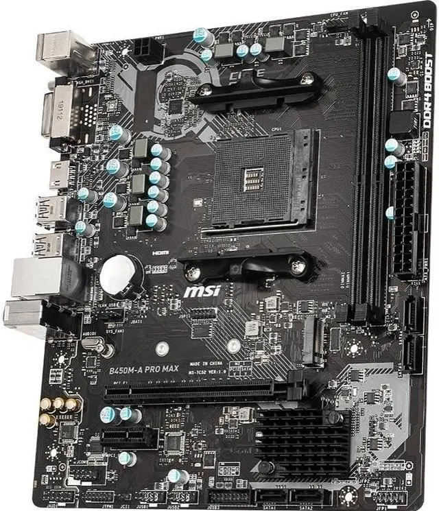 Alt view image 8 of 10 - MSI B450M-A PRO MAX Motherboard B450 Motherboard AM4 Support AMD Ryzen 5 5600g 5600x Cpus DDR4 32G M.2 PCIe 3.0 USB3.2 Micro ATX