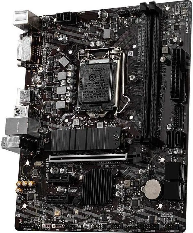 Alt view image 2 of 4 - MSI B460M BOMBER Intel B460 LGA 1200 DDR4 64GB Micro ATX Motherboard