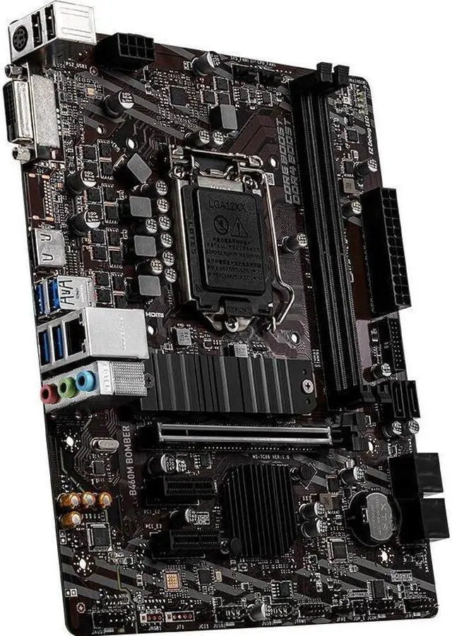 Alt view image 3 of 4 - MSI B460M BOMBER Intel B460 LGA 1200 DDR4 64GB Micro ATX Motherboard